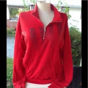 Red quarter zip from pink
